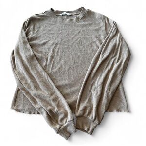 BB Dakota Taupe Ribbed Crewneck Sweater